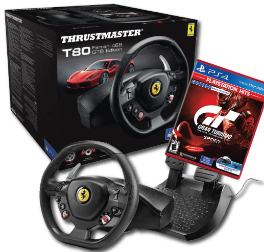 הגה PS4/PS5 Thrustmaster T80 + GRAN TURISMO SPORT