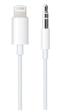 כבל Lightning לחיבור 3.5 מ''מ דו-כיווני Apple באורך 1.2 מטר לבן