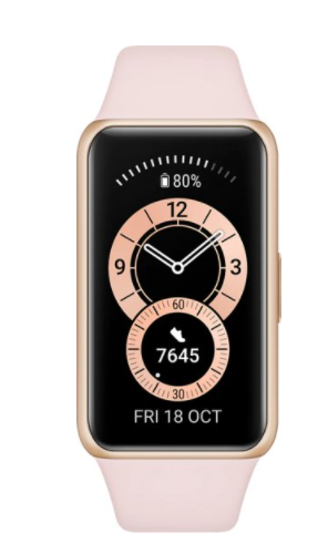 שעון רצועת יד Huawei Band 6 - צבע זהב עם רצועה ורודה