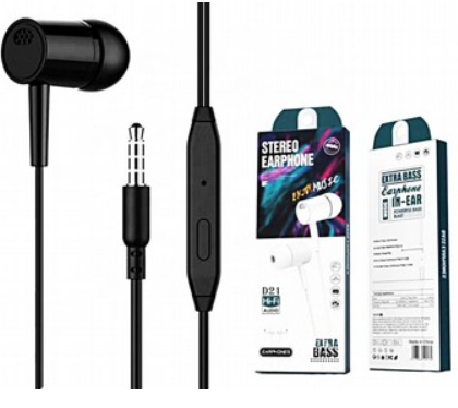 אוזניות סיליקון Stereo headphones Sports Bass D21