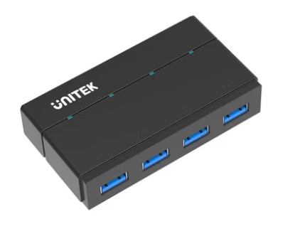 מפצל איכותי 4 פורט USB 3.0 כולל ספק Unitek 12V