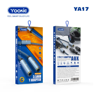 כבל YOOKIE YA17 AUX Y ADAPTER