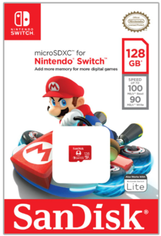 כרטיס זיכרון SanDisk ממותג Nintendo בנפח 128GB