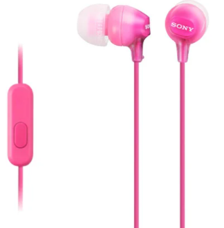 אוזניות תוך-אוזן עם מיקרופון Sony MDR-EX15APB - צבע ורוד
