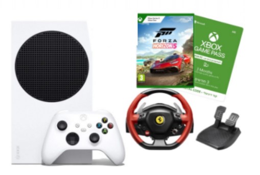 חבילת נהיגה Xbox Series S 512GB + Thrustmaster Ferrari 458 Spider + Gamepass 3M