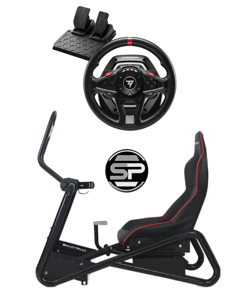 חבילת נהיגה לאקסבוקס ולמחשב - THRUSTMASTER T128X + כיסא SimPole APEXSEAT