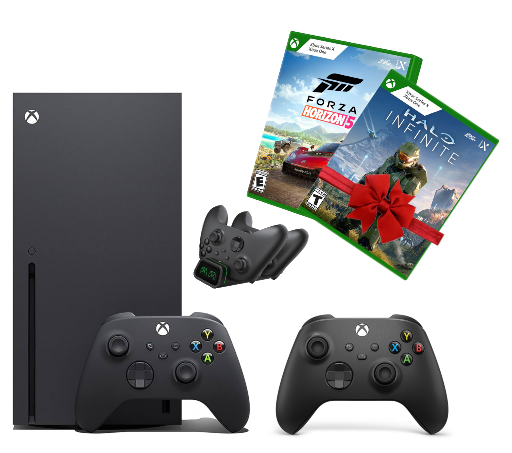 באנדל Xbox Series X 1TB SSD אחריות מייקרוסופט + שלט נוסף+ מטען זוגי + משחק לבחירה + משחק מתנה