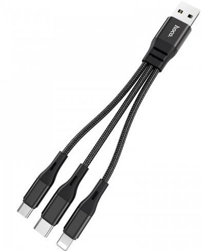 כבל סנכרון וטעינה 3 ב-1 Type-C, Lightning, microUSB Hoco X47