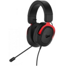 אוזניות לגיימרים Asus TUF H3 - צבע אדום