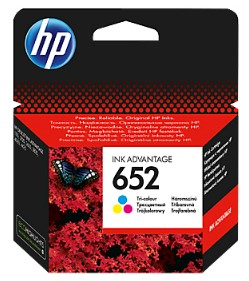 ראש דיו מקורי צבעוני HP 652 F6V24AE