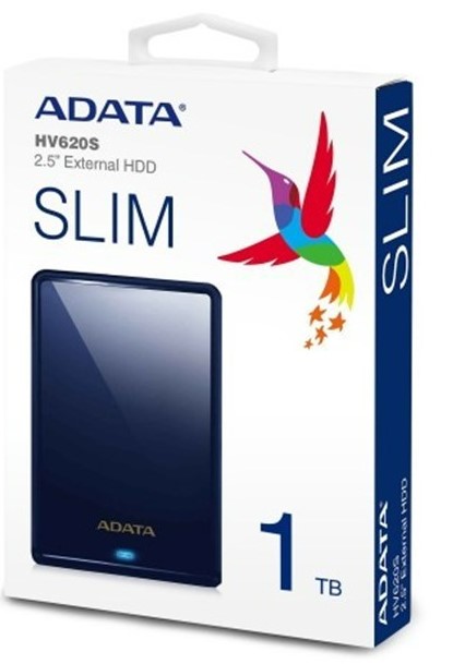 ADATA HV620 1TB USB 3.0 Stylish and Sleek External Hard Drive Blue AHV620S-1TU31-CBL