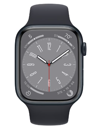 שעון חכם Apple Watch Series 8 GPS + Cellular 45mm Graphite Stainless Steel Case with Midnight Sport Band שנה אחריות ע"י היבואן הרשמי