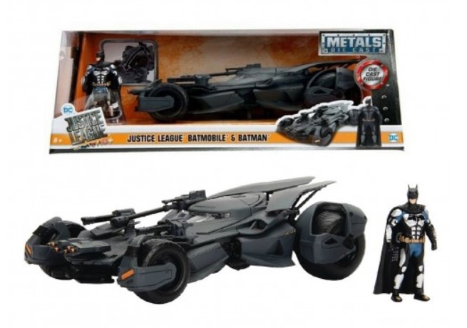 מכונית באטמוביל Jada Toys Hollywood Rides - Batmobile And Batman Justice League Metal Die Casm