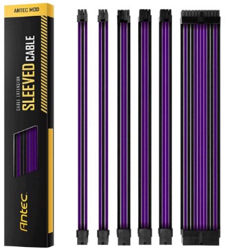 כבלים מאריכים Antec Sleeved extension Cable Kit Purple/Black