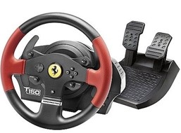 הגה מירוצים + דוושות גז מדגם T150 Ferrari Force Feedback מבית Thrustmaster לקונסולת משחק Sony PlayStation
