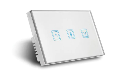 מתג חכם לתריס יחיד זכוכית  בצבע לבן/שחור Semicom Switch