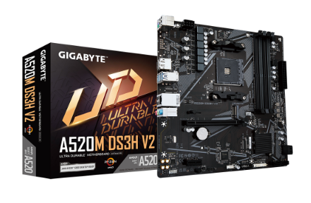 לוח למעבדי Gigabyte A520M DS3H V2 1.1 AM4 AMD Micro-Atx