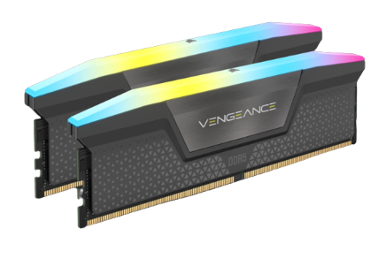 זיכרון לנייח CORSAIR VENGEANCE RGB 64GB 2x32GB DDR5 6000MHz C40