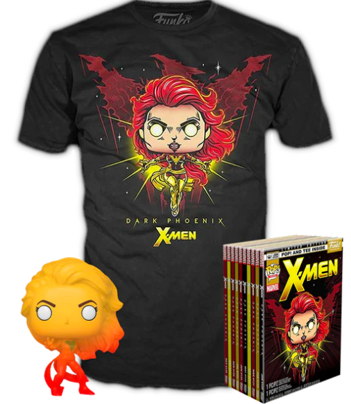 Funko - X-Men - Dark Phoenix Orange Translucent - Vinyl Figure & T-Shirt Box Set