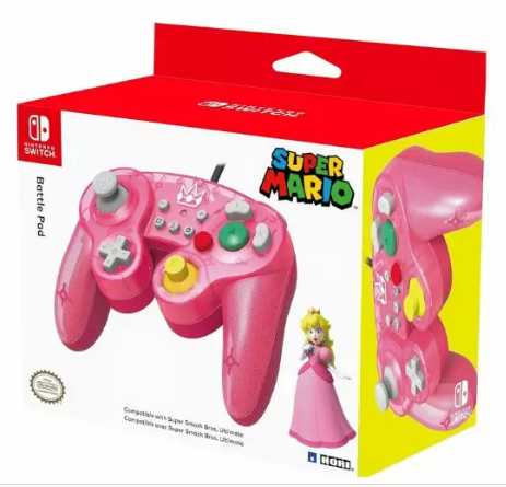 בקר חוטי Hori Battle Pad Peach Pink Nintendo Switch ורוד