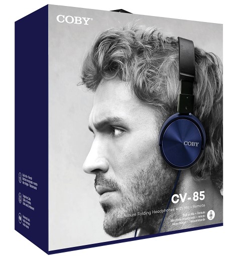 אוזניות Coby Stereo Headphones w/Mic, Blue