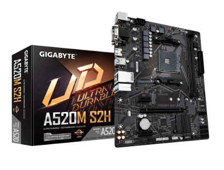 לוח אם למעבדי Gigabyte A520M S2H 1.2 VGA DVI HDMI AM4 AMD