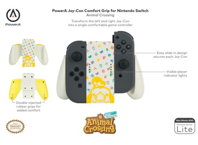 תופסן גריפ לנינטנדוPowerA Joy-Con Comfort Grip for Nintendo Switch – Animal Crossing