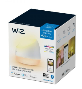 מנורת שולחן חכמה בעיצוב אלגנטי בגימור לבן SQUIRE WiZ smart Porta 9W 22-65K RGB