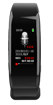 צמיד ריגול WR50A-16G מקליט קול MP3
