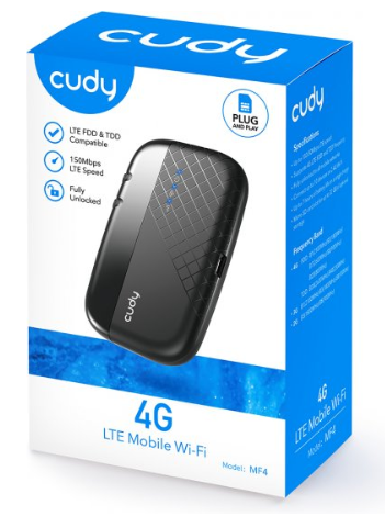 ראוטר סלולרי נייד Cudy 4G LTE Mobile Wi-Fi MF4