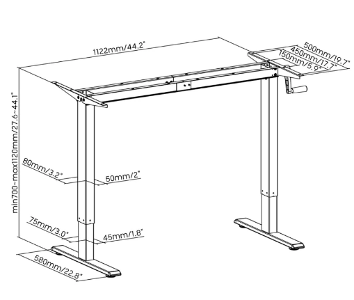 שולחן ישיבה-עמידה דגם מעץ N12-22R-B LUMI