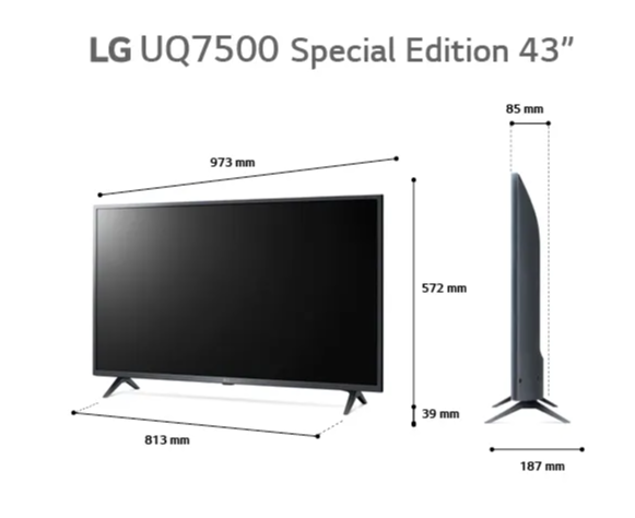 טלוויזיה LG UHD בגודל 43 אינץ' ברזולוציית 4K דגם: 43UQ75006LG