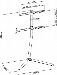 מעמד טלוויזיה עד 65" כולל מדף נסתר לממיר EAZO FS888BV2