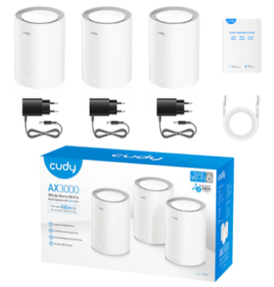 ראוטר Cudy AX3000 M300 Wifi 6 2.5Gbps 3 יחידות