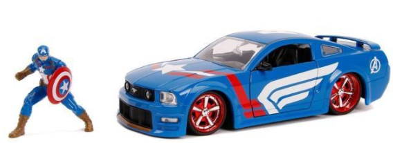 מכונית Jada Toys USA | Captain America & 2006 Ford Mustang GT (31187)