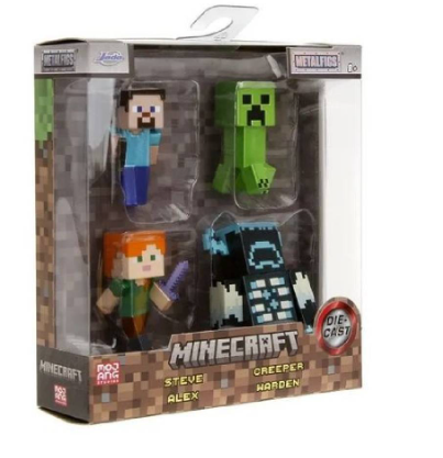 מארז 4 דמויות מתכת (34337) Minecraft – Jada