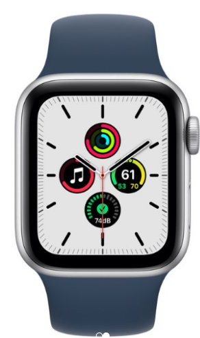 שעון חכם אפל Apple Watch SE GPS  40mm בצבע Silver Aluminium Case עם רצועת Abyss Blue Sport Band