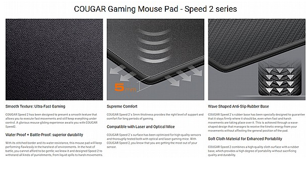 משטח לעכבר Cougar Gaming Speed 2 Medium