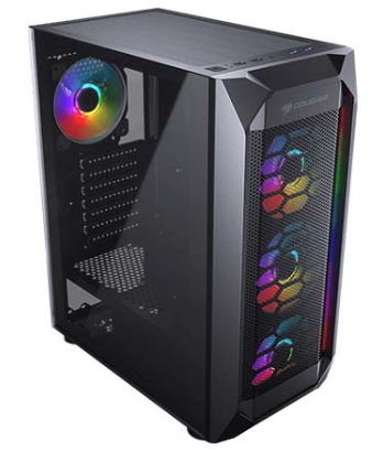 מארז מחשב Cougar MX410MG-RGB בצבע שחור כולל חלון צד