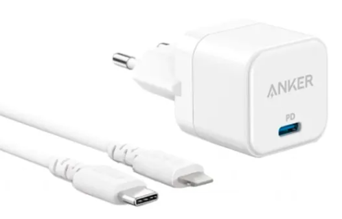 Anker B2149G21 USB-C 20W + Type-C To Lightning Cable 0.9M סט מטען קיר יבואן רשמי