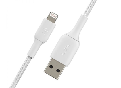 כבל סנכרון + טעינה Lightning To USB-A באורך 1 מטר מאושר MFI