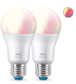זוג נורות LED צבעוניות חכמות 8W בגודל A60 smart bulb 13W A60 E27 2Pcs