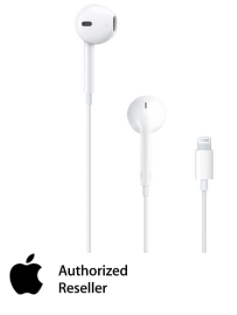 אוזניות In-ear מקוריות של Apple עם חיבור Lightning, בקר שליטה ומיקרופון