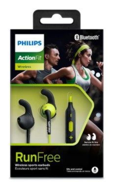 אוזניות סטריאו ספורט אלחוטיות Philips RunFree Sport Stereo Bluetooth - צבע צהוב/שחור