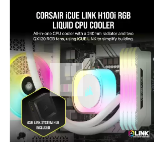 קירור נוזלי לבן Corsair iCUE LINK H100i RGB 240mm