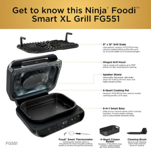 נינג'ה גריל NINJA SMART GRILL XL AG551