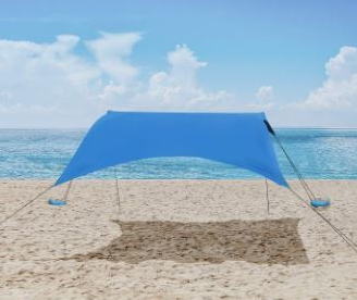 צילייה ליקרה 2.5*2.5 מטר לחוף SUNFREE להגנה מושלמת מקרני השמש צבע טורקיז