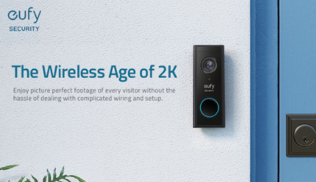 פעמון דלת חכם על סוללה דגם Anker Eufy Security Video Doorbell 2K HD