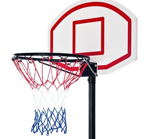 מתקן כדורסל ממתכת טבעת הכוללת רשת ולוח גובה מתכוונן ל 1.65-3.05 מטר N.S.N
