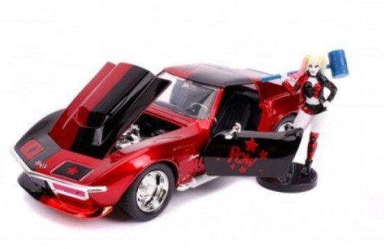מכונית Jada Toys Hollywood Rides - Harley Quinn 69 Corvette 1:24 Scale (31196)